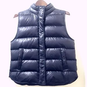 J Crew Navy Puffer Down Vest-  Large